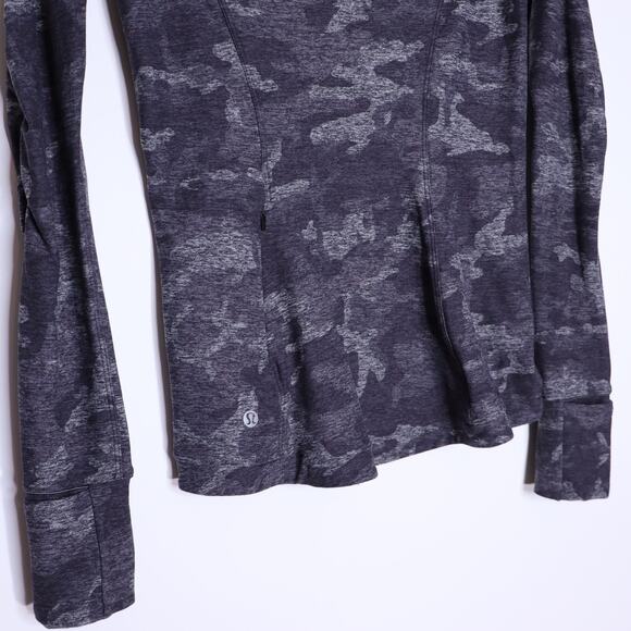 LULULEMON Runderful Long Sleeve Incognito Camo Heathered Black Active Women's 4 - Picture 6 of 8